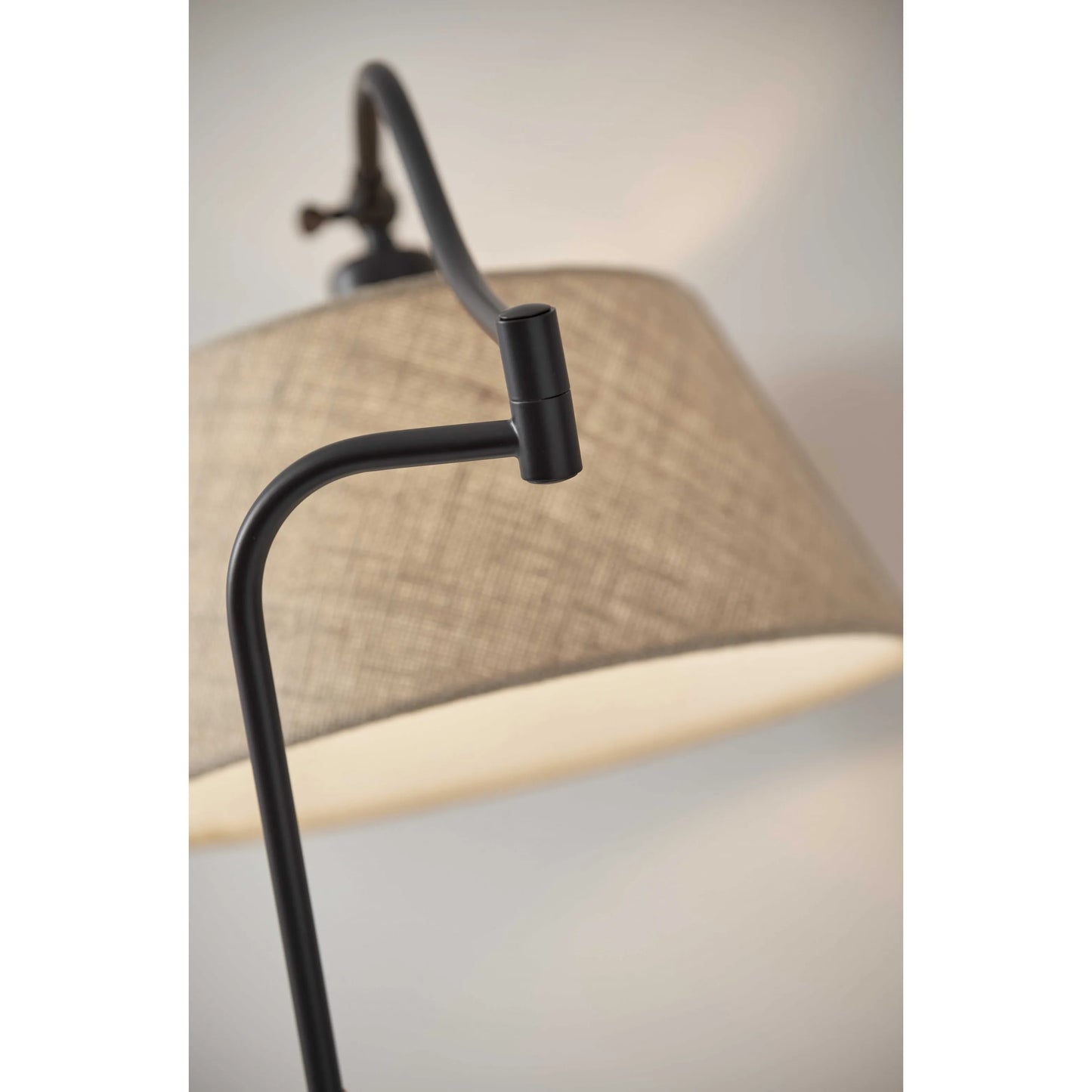 Bronze Arched Floor Lamp with Fabric Shade