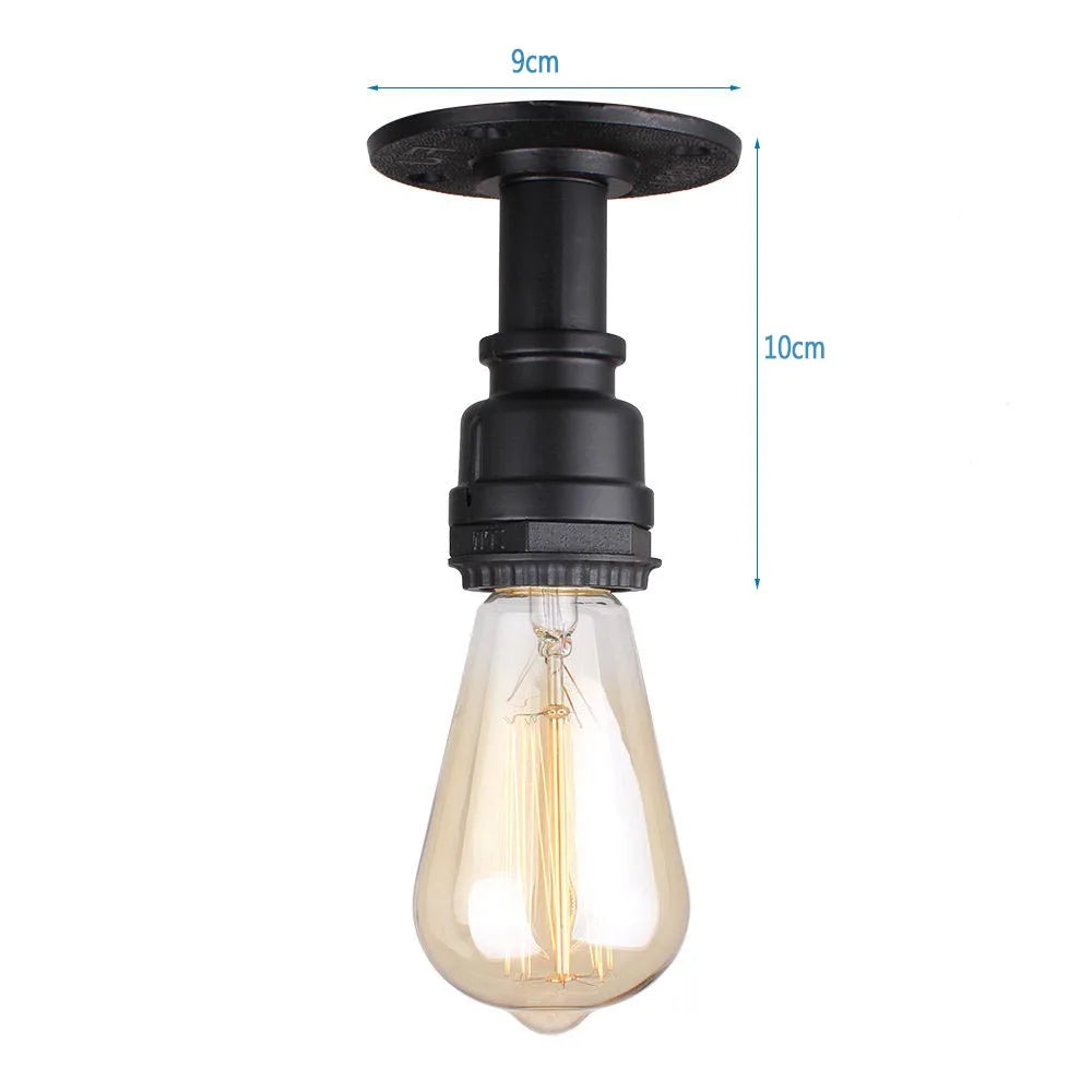 Retro Metal Semi-Flush Ceiling Light Fixture