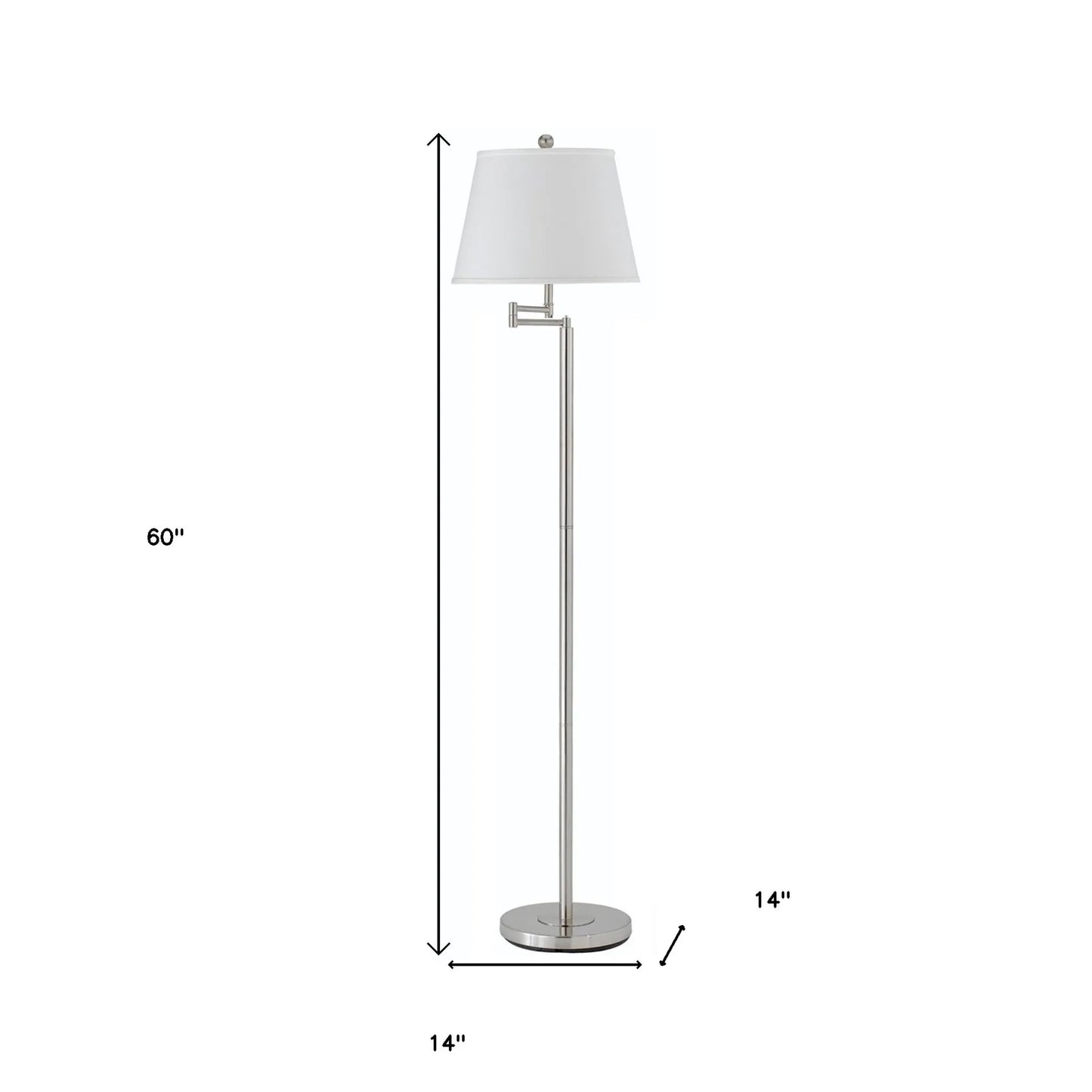 Nickel Swing Arm Floor Lamp