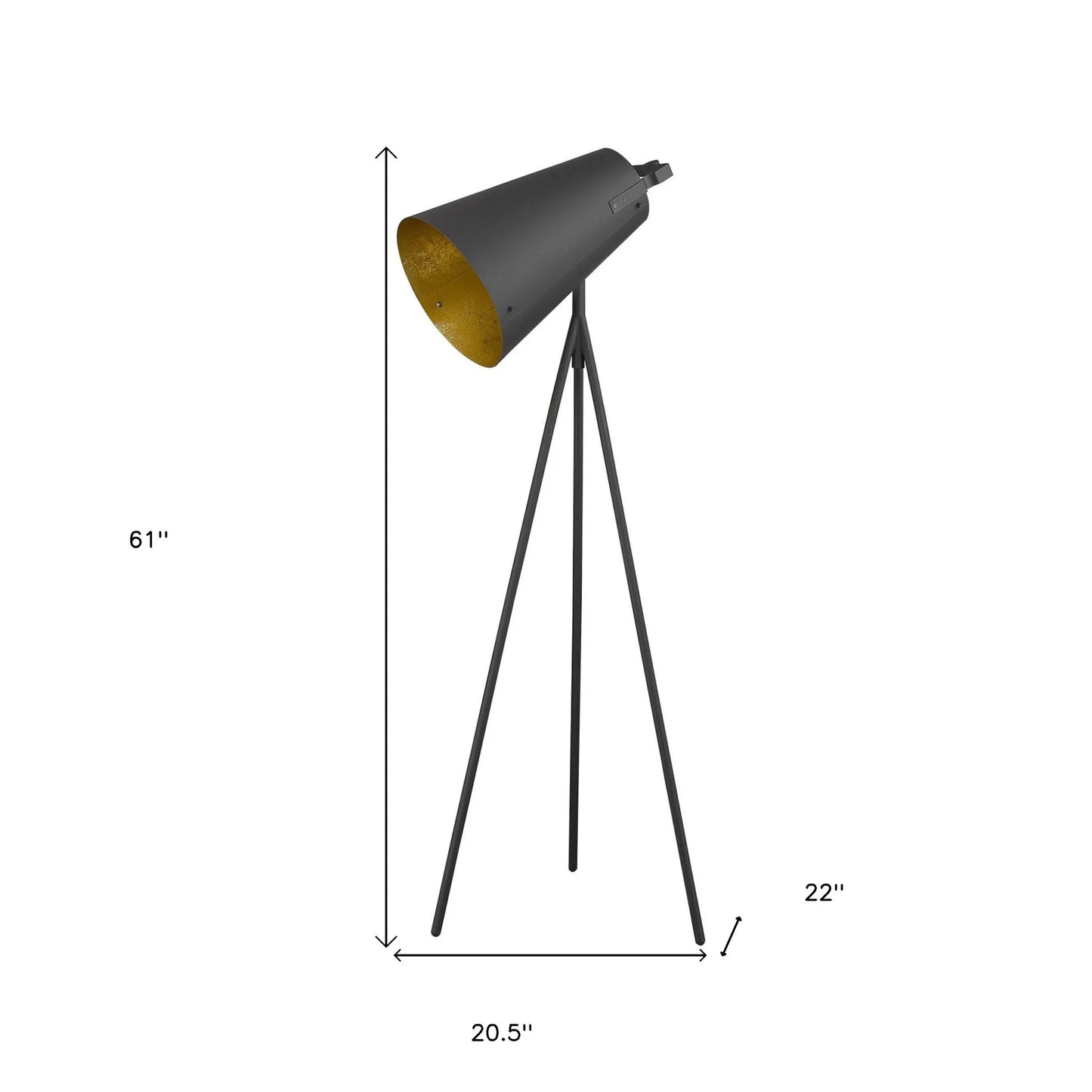 Industrial LED Floor Lamp with Fabric Shade