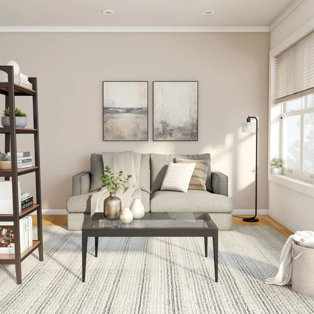 Black Arched Floor Lamp with Frosted Shade