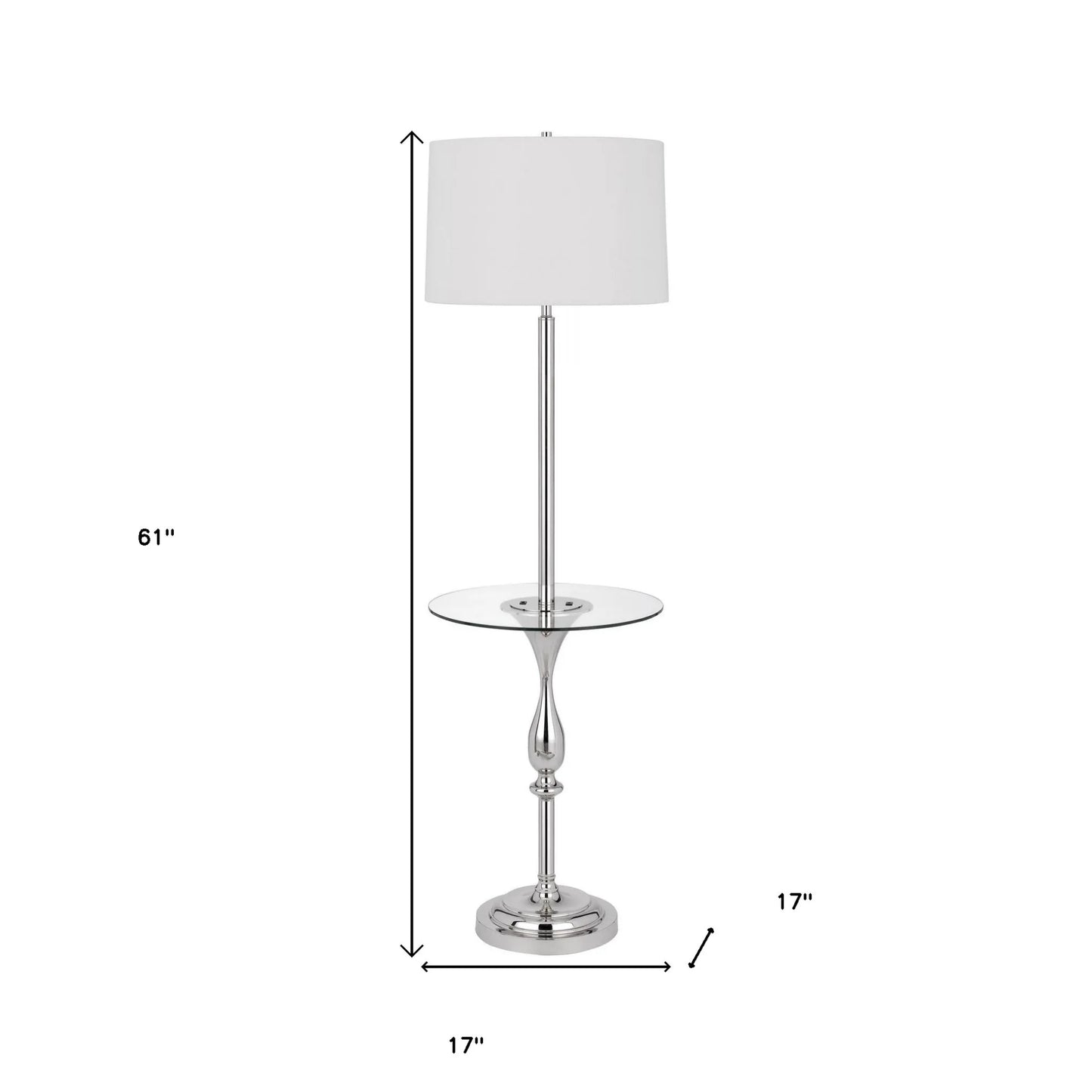 Chrome Tray Table Floor Lamp