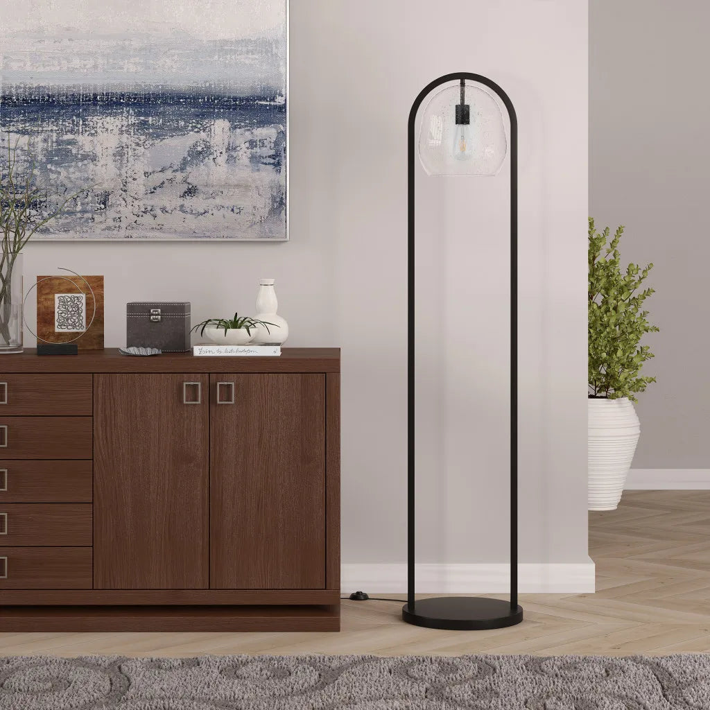 Black Column LED Floor Lamp Modern Design