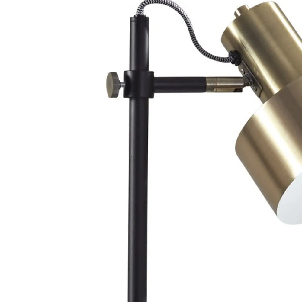 Modern Floor Lamp with Brass Metal Shade