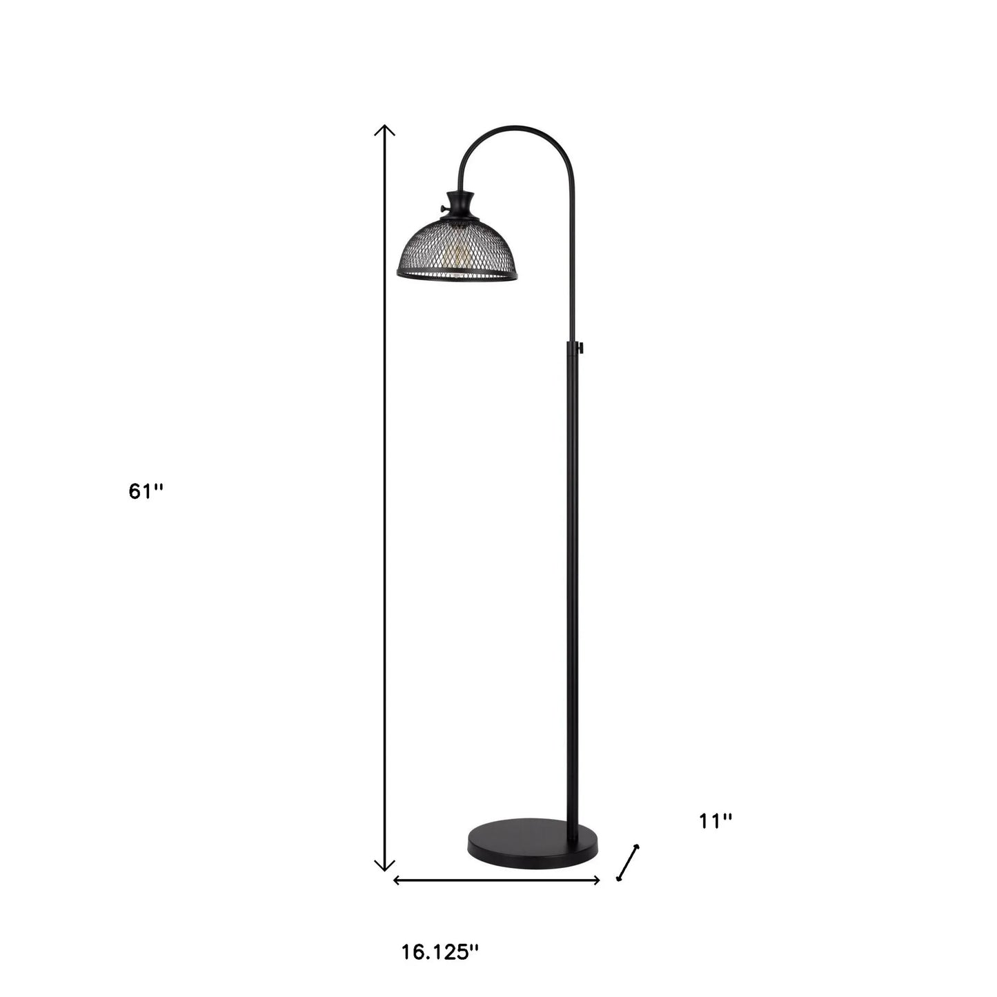 Traditional Black Floor Lamp with Dome Shade