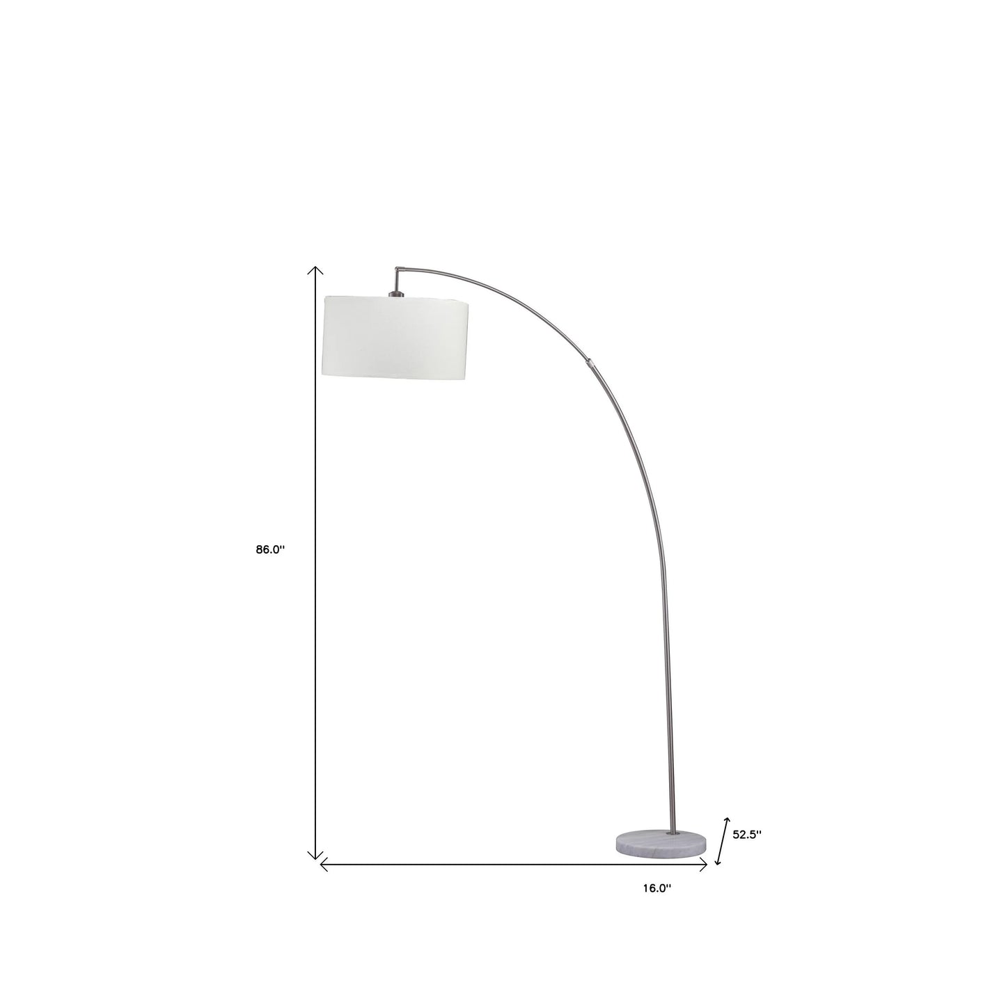 White and Silver Arc Floor Lamp