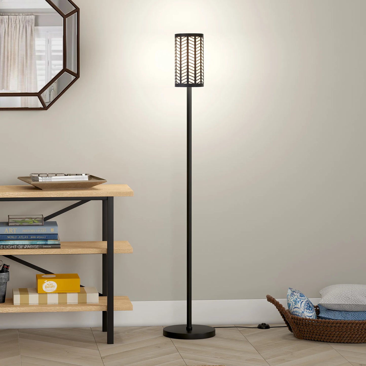 Black LED Torchiere Floor Lamp