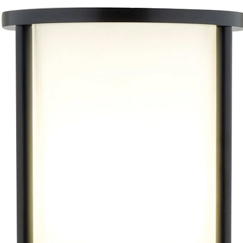 Black Column Floor Lamp with Cylinder Shade