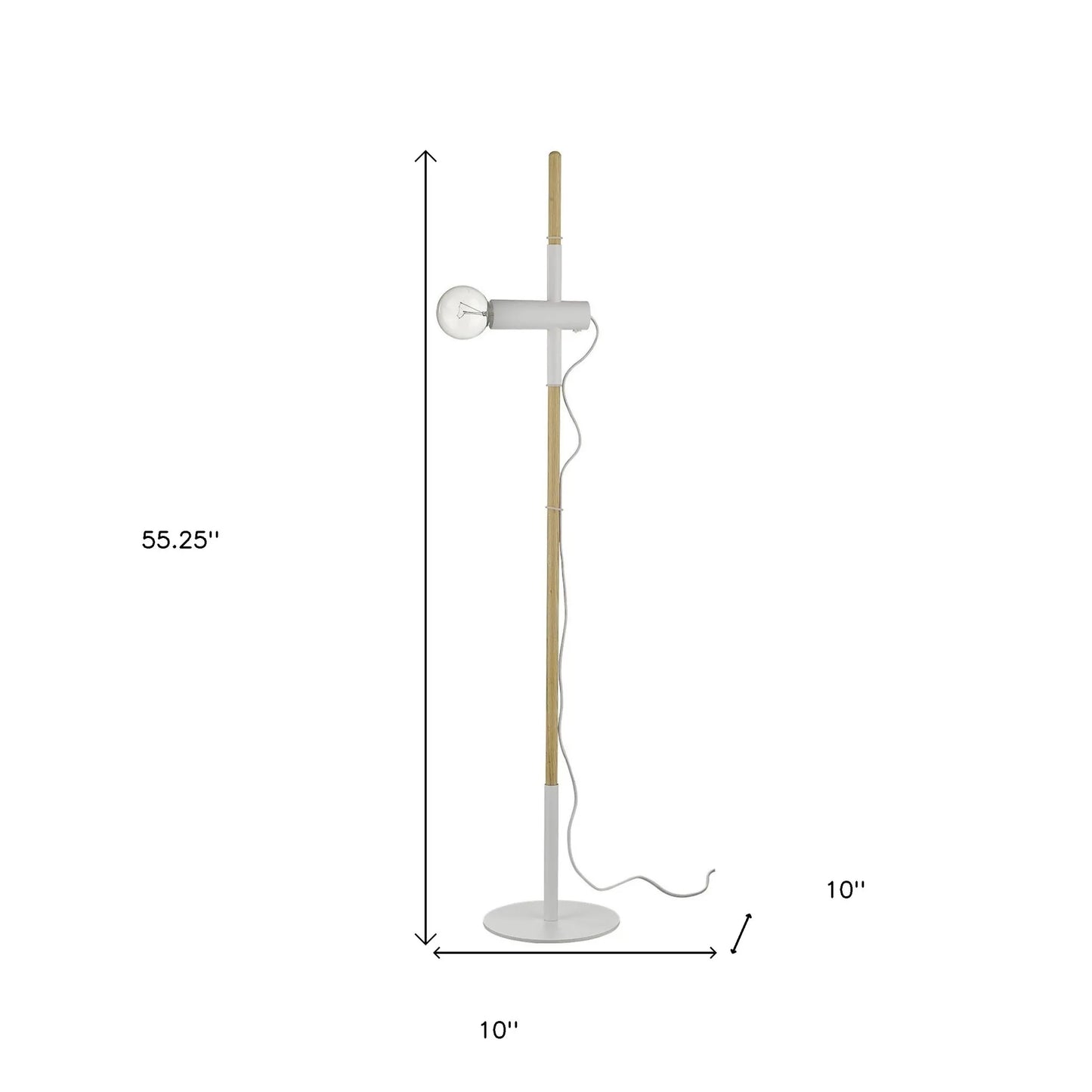 Brown and White Reading Floor Lamp