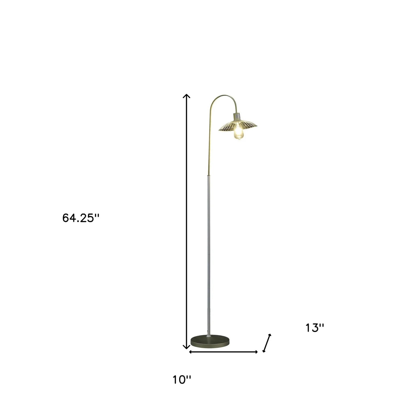 Luxury Gold and White Arched Floor Lamp