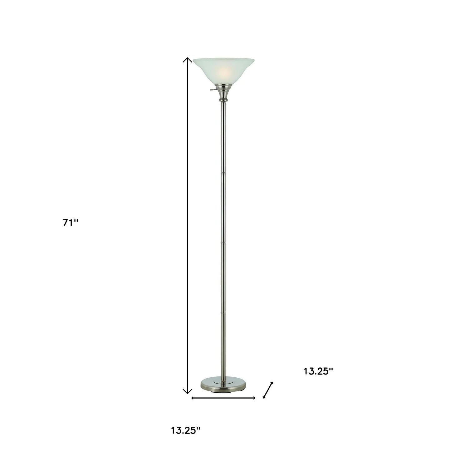 Contemporary Nickel Torchiere Floor Lamp