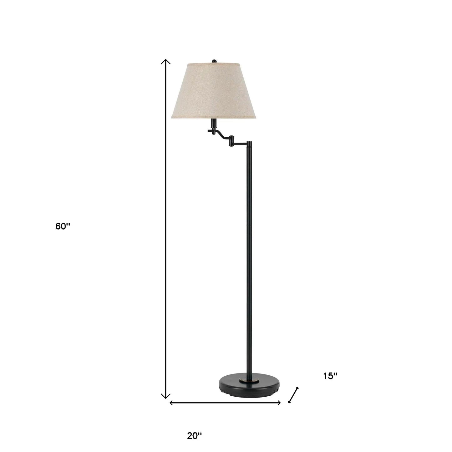 Bronze Swing Arm Floor Lamp with Empire Shade