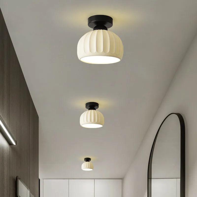 Ceramics Glass LED Corridor Ceiling Lamp