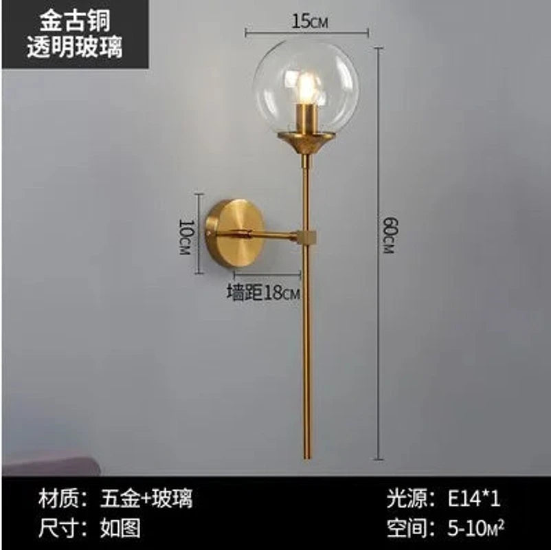 Golden Orb Wall Sconce
