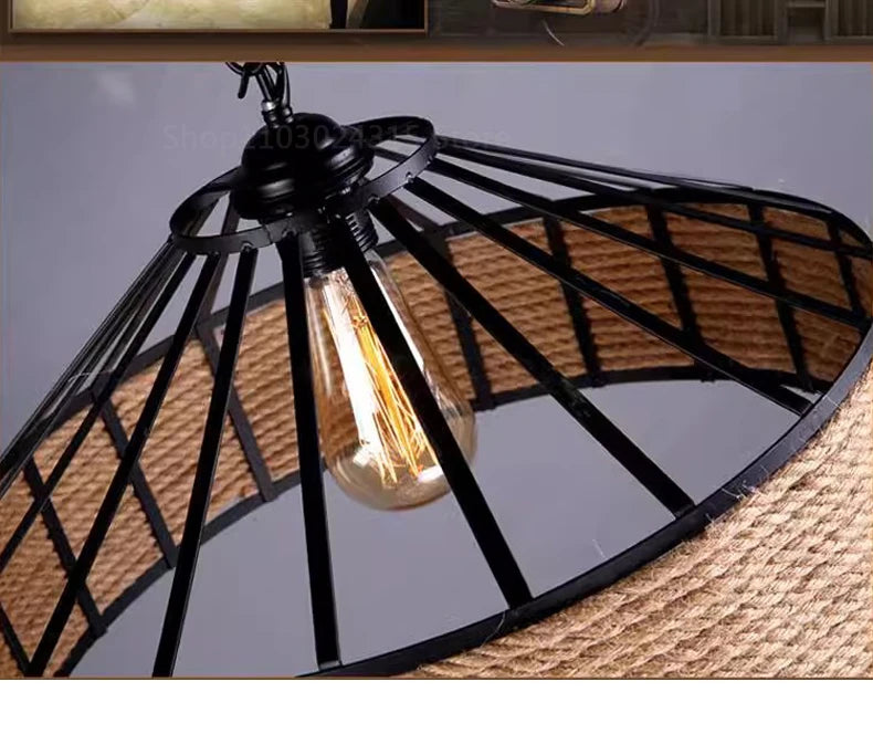 Hemp Rope Industrial Pendant