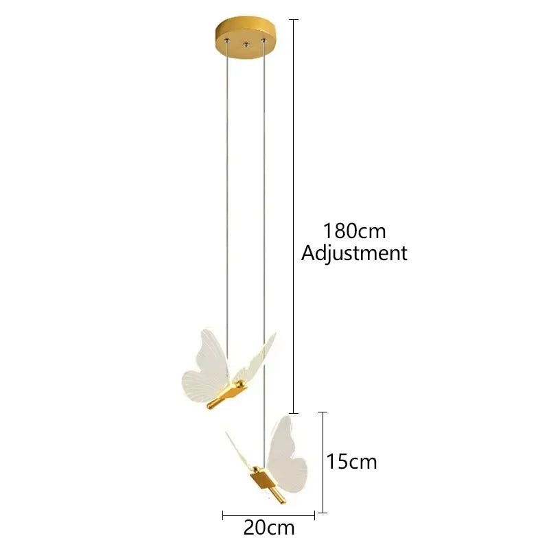 Gold Butterfly LED Pendant