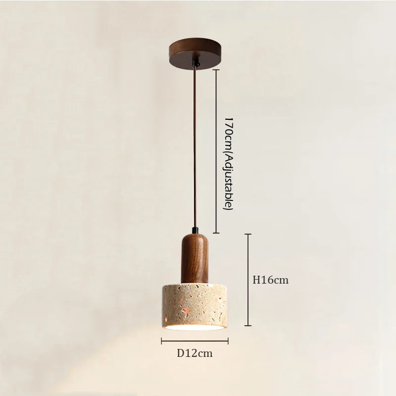 Travertine Cylinder Mini Pendant