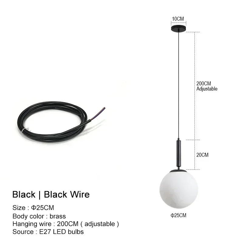 Modern Chandelier Glass Ball LED Pendant Lights
