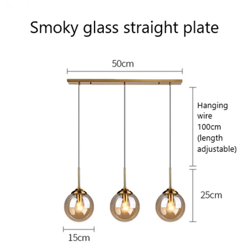 Nordic Modern Glass Pendant Lights LED Hanging Lamp