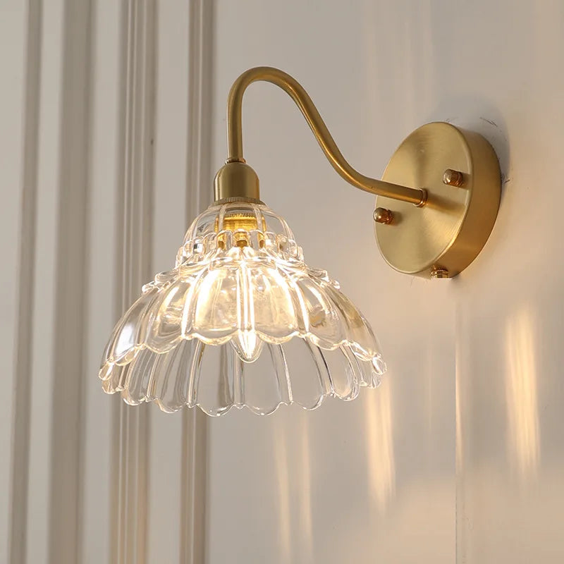 Nordic Brass & Glass Wall Sconce Elegance