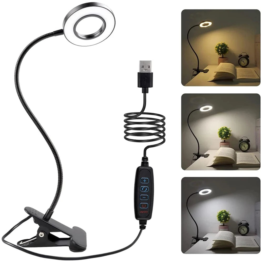 FlexiGlow 360° LED Clip-On Desk Lamp
