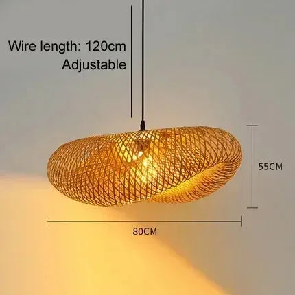 Large Woven Bamboo Pendant