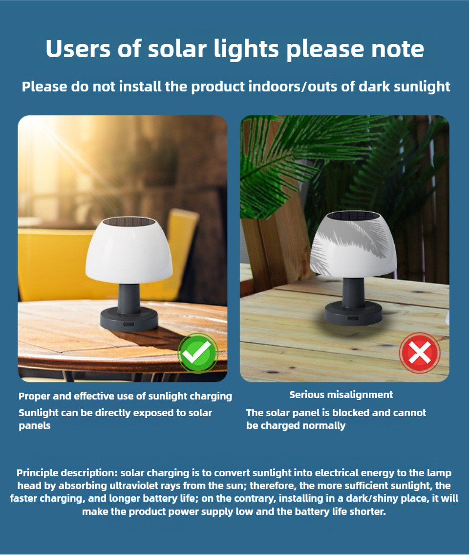SolarGlow USB Garden Lamp - Wireless Outdoor Decor