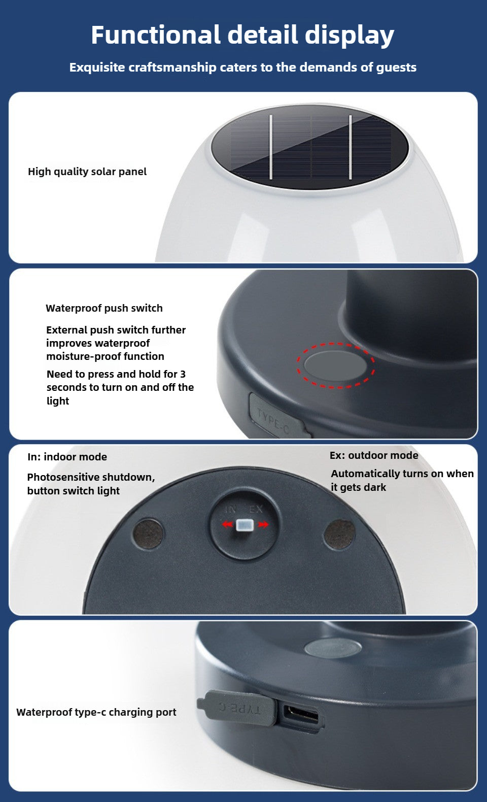 SolarGlow USB Garden Lamp - Wireless Outdoor Decor