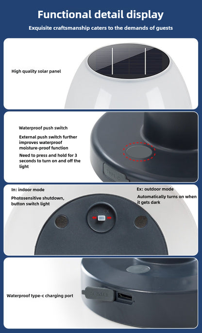 SolarGlow USB Garden Lamp - Wireless Outdoor Decor