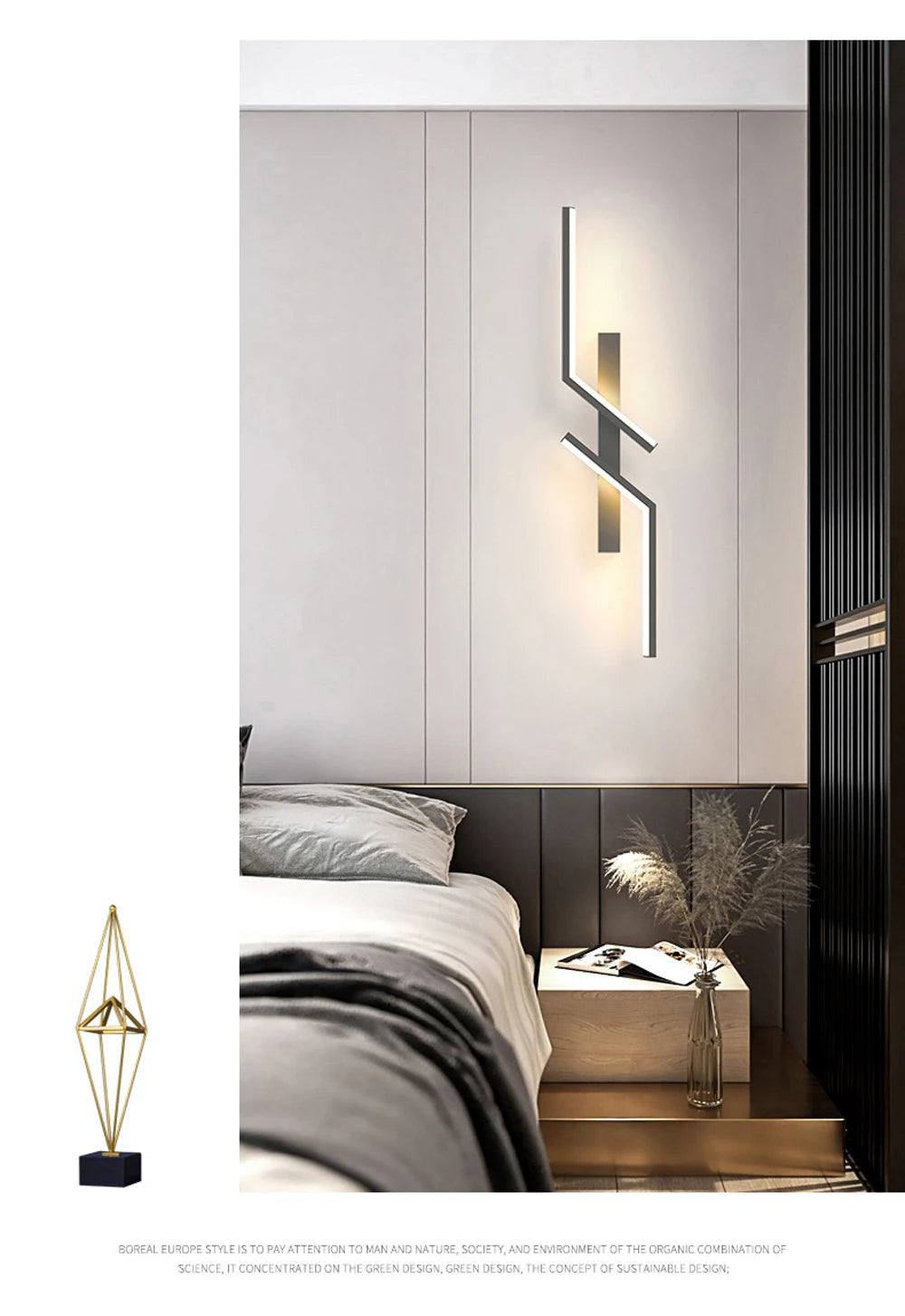 LED Wall Lamp Modern Minimalist Strip Wall Decor Lights