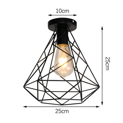 Retro Metal Semi-Flush Ceiling Light Fixture