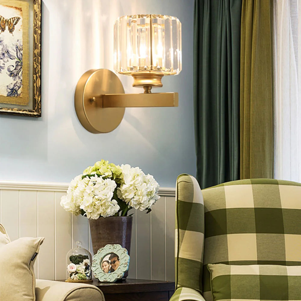 Crystal Sconce Iron Art Wall Lamp