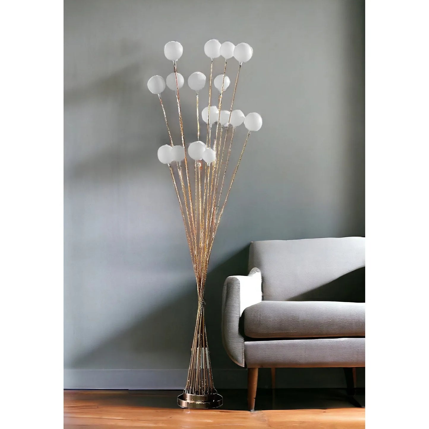 Yellow Minimalist LED Floor Lamp with PVC Shade