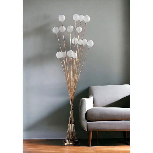 Yellow Minimalist LED Floor Lamp with PVC Shade