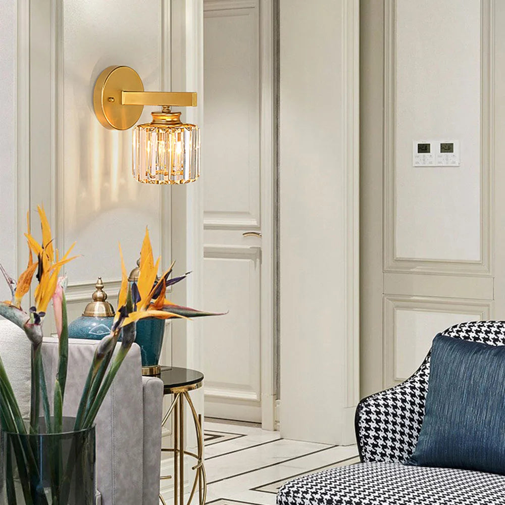 Crystal Sconce Iron Art Wall Lamp