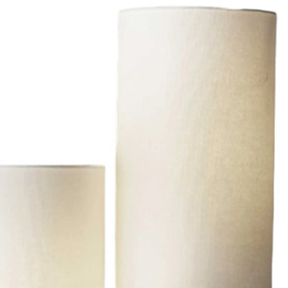 Silver Three-Light Floor Lamp with Linen Shade