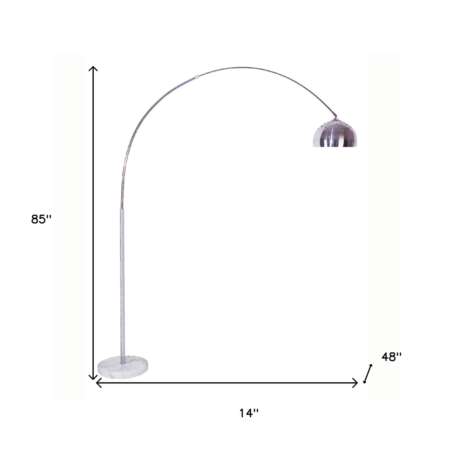 White Metal Arched LED Floor Lamp
