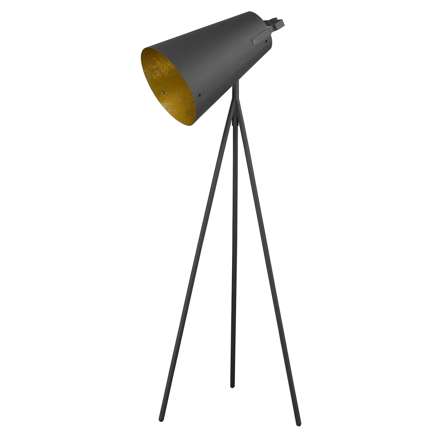 Industrial LED Floor Lamp with Fabric Shade