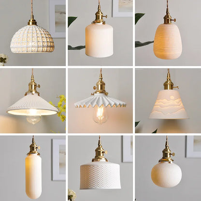 IWHD Nordic White Ceramic Pendant Light