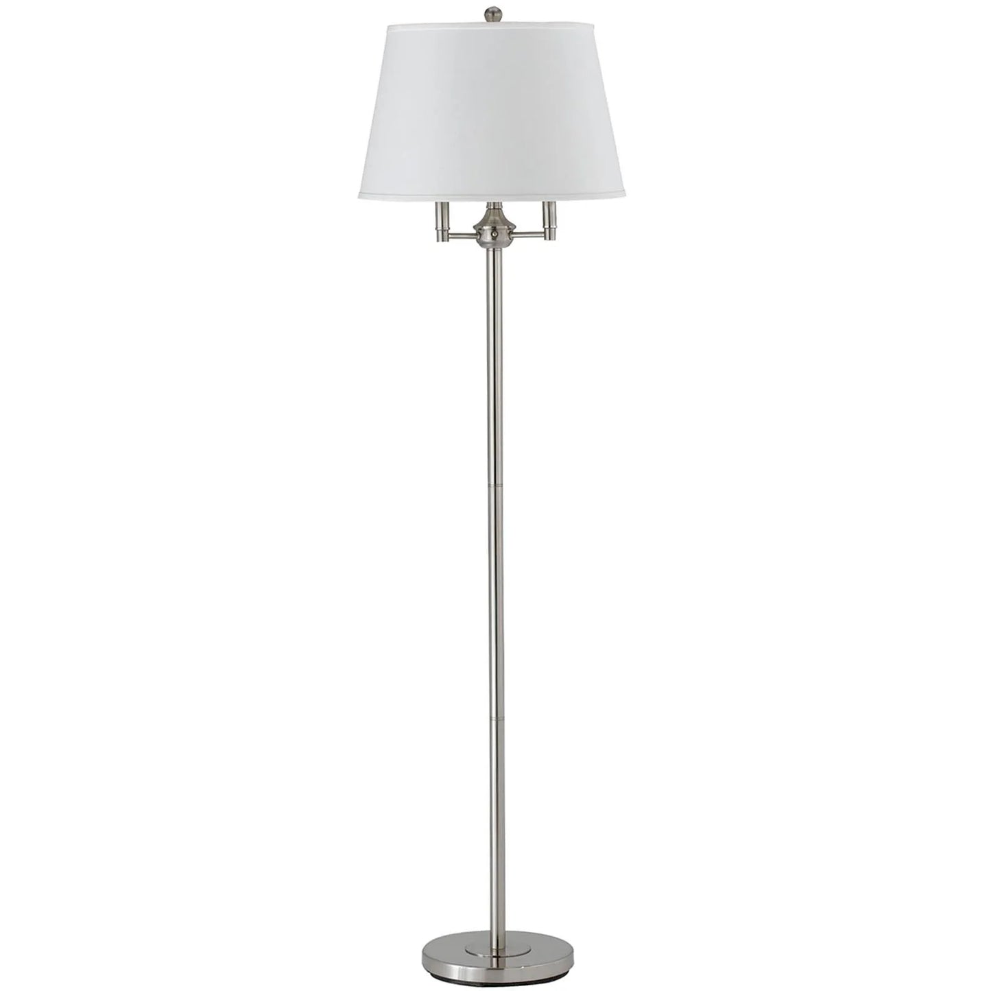 Nickel Four-Light Floor Lamp with Square Shade