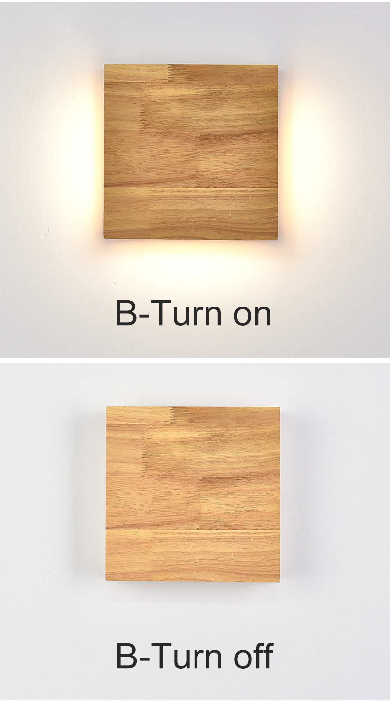 Nordic Wood Wall Sconce - Elegant Bedside Light