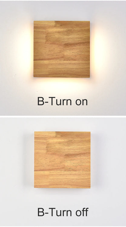 Nordic Wood Wall Sconce - Elegant Bedside Light