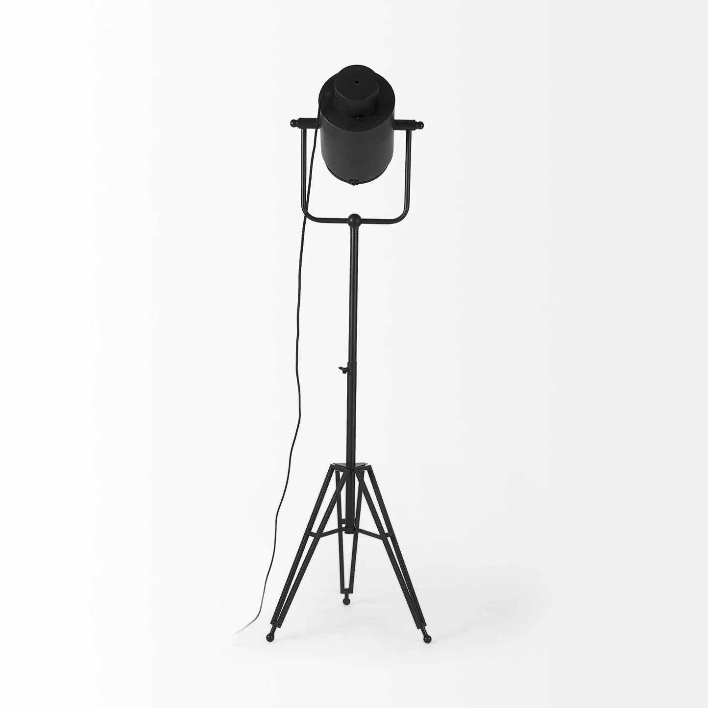 Black LED Floor Lamp with Metal Shade