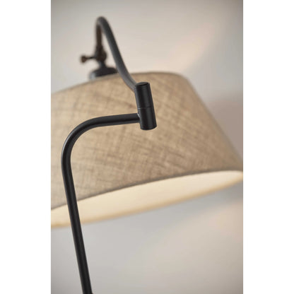 Bronze Arched Floor Lamp with Fabric Shade