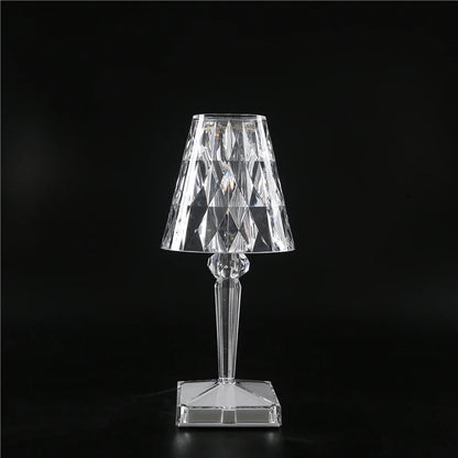 Diamond Glow: USB Rechargeable Touch Table Lamp