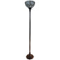 Brown & White Blue Glass Floor Lamp