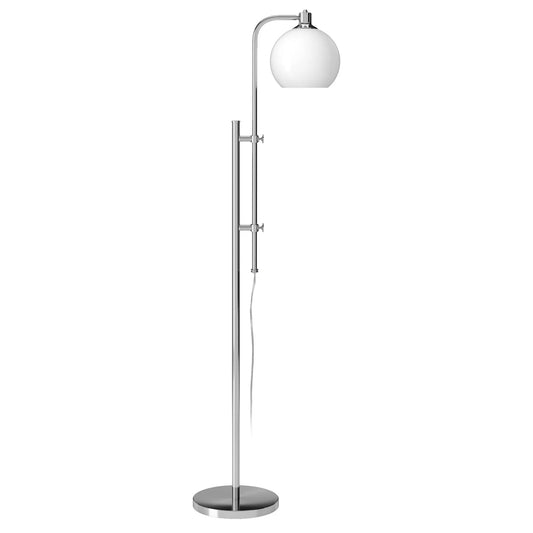 Nickel Adjustable Floor Lamp with Globe Shade