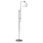 Nickel Adjustable Floor Lamp with Globe Shade