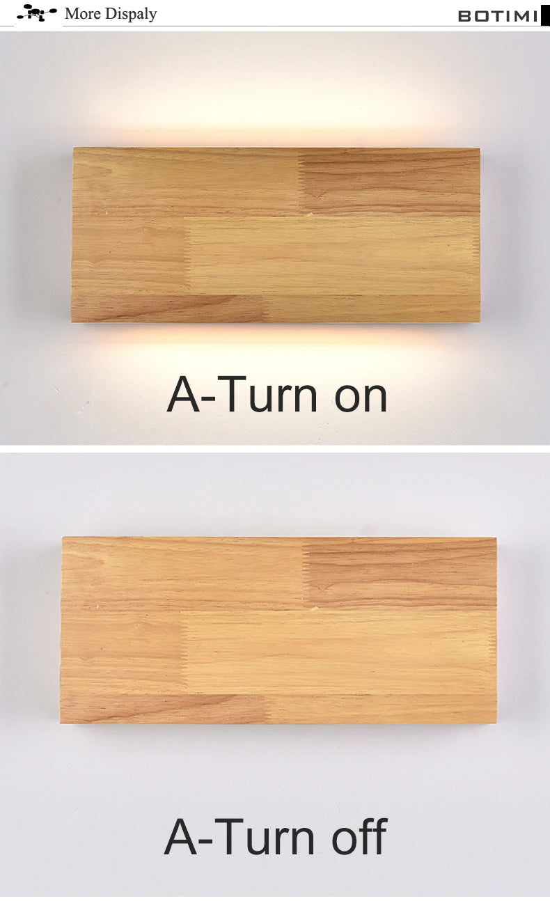 Nordic Wood Wall Sconce - Elegant Bedside Light