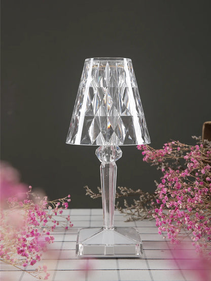 Diamond Glow: USB Rechargeable Touch Table Lamp
